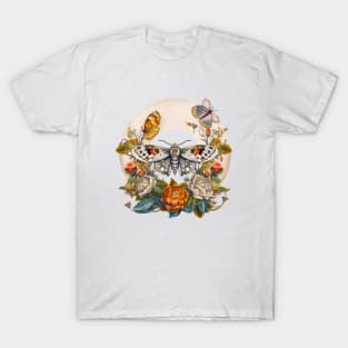 Beautiful moth with flowers T-Shirt